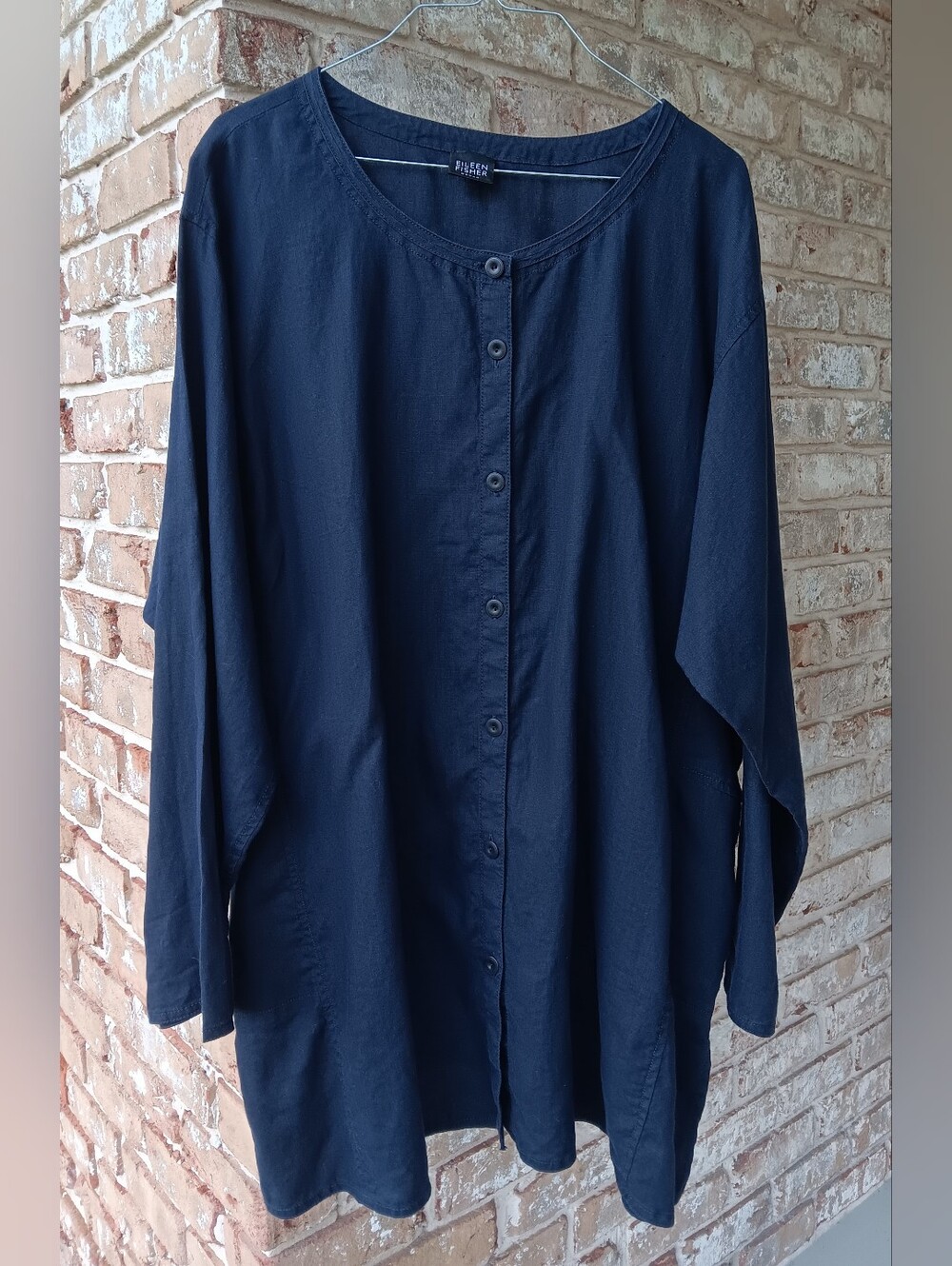 Eileen Fisher Organic Linen Long- Sleeve Top